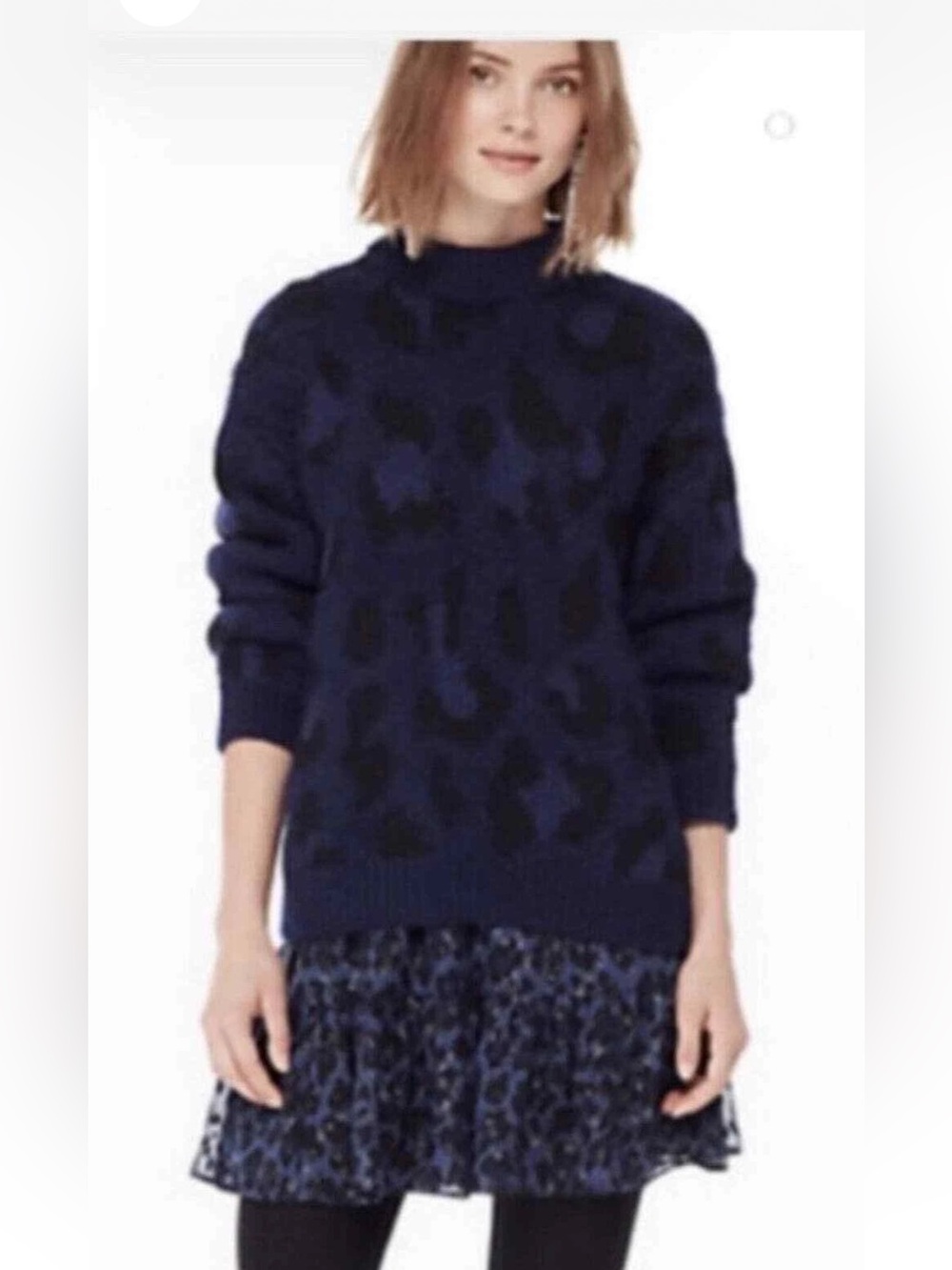 Kate Spade New York Leopard-print Purple Sweater NEW